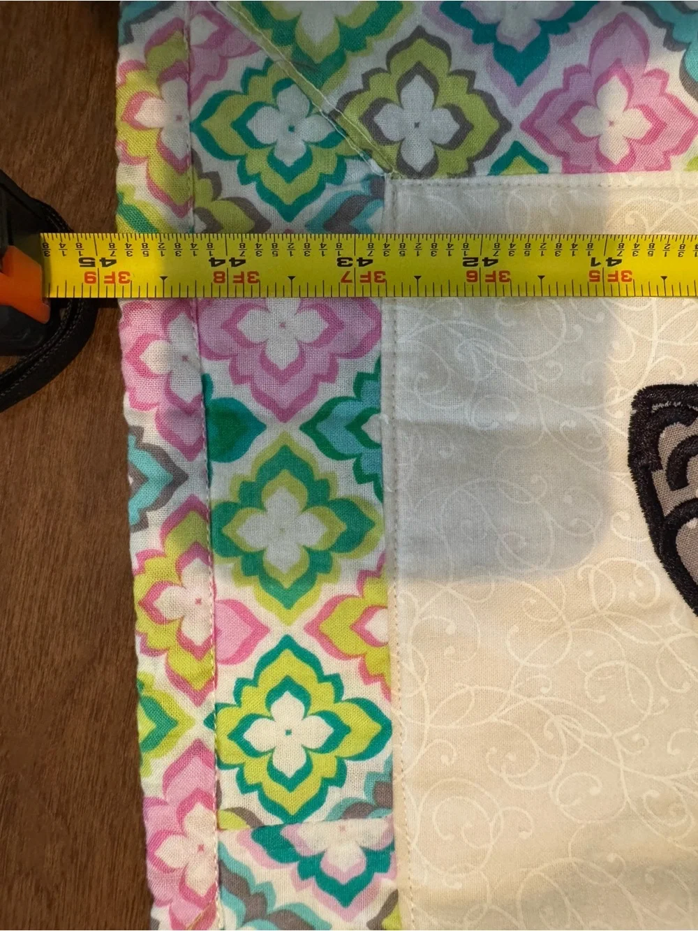 Handmade Pastel Patchwork Baby Quilt with Animal Appliqués - Pink & Mint